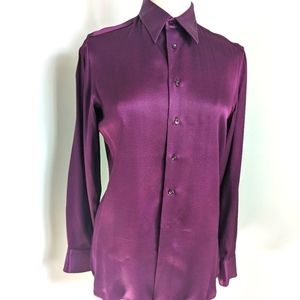 Vintage Purple silk Blouse M